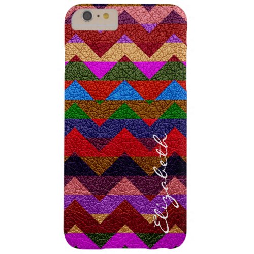 Colorful Chevron Stripes Monogram 10 Barely There iPhone 6 Plus Case
