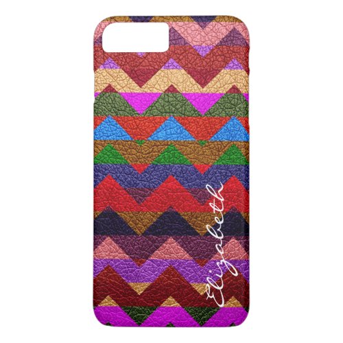 Colorful Chevron Stripes Monogram 10 iPhone 8 Plus7 Plus Case