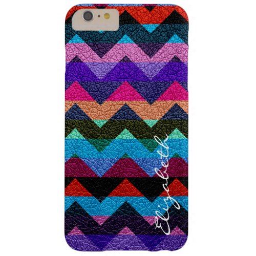 Colorful Chevron Stripes Monogram 12 Barely There iPhone 6 Plus Case
