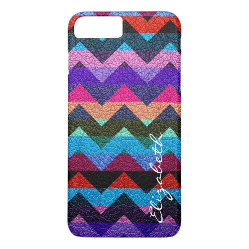 Colorful Chevron Stripes Monogram 12 iPhone 8 Plus7 Plus Case