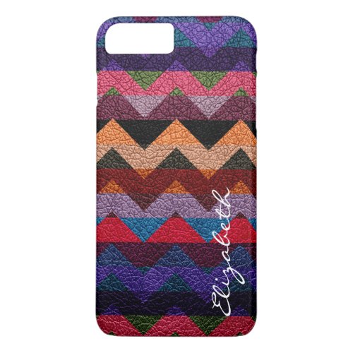 Colorful Chevron Stripes Monogram 14 iPhone 8 Plus7 Plus Case