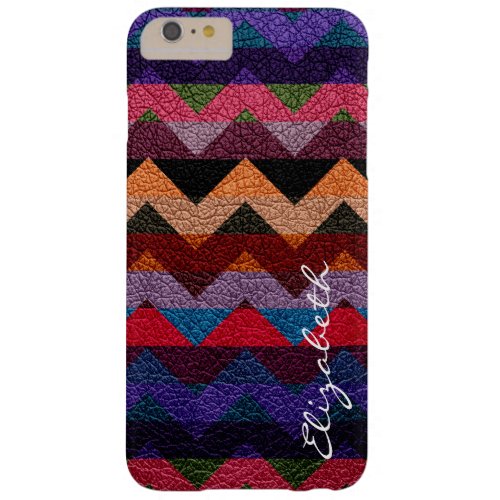 Colorful Chevron Stripes Monogram 14 Barely There iPhone 6 Plus Case