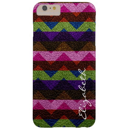 Colorful Chevron Stripes Monogram 15 Barely There iPhone 6 Plus Case