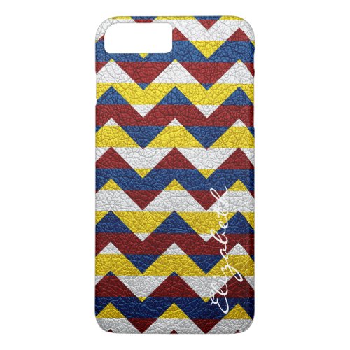 Colorful Chevron Stripes Monogram 16 iPhone 8 Plus7 Plus Case