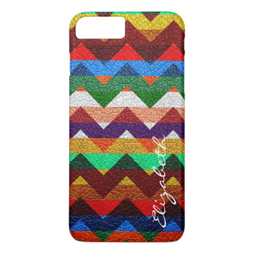 Colorful Chevron Stripes Monogram 17 iPhone 8 Plus7 Plus Case