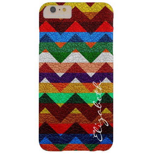 Colorful Chevron Stripes Monogram 17 Barely There iPhone 6 Plus Case