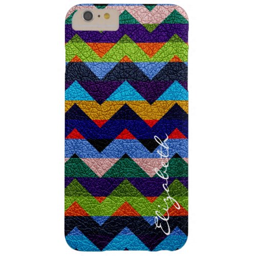 Colorful Chevron Stripes Monogram 18 Barely There iPhone 6 Plus Case