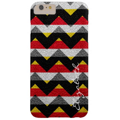 Colorful Chevron Stripes Monogram 19 Barely There iPhone 6 Plus Case