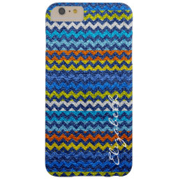 Colorful Chevron Stripes Monogram #20 Barely There iPhone 6 Plus Case