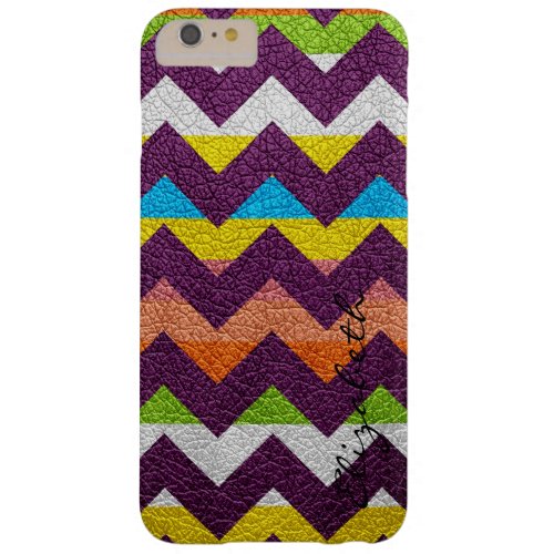 Colorful Chevron Stripes Monogram 2 Barely There iPhone 6 Plus Case