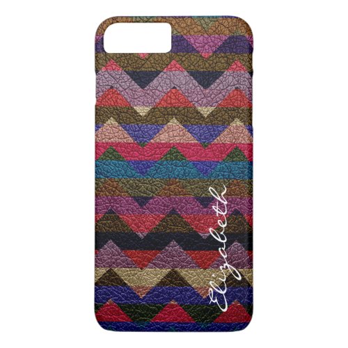 Colorful Chevron Stripes Monogram 3 iPhone 8 Plus7 Plus Case