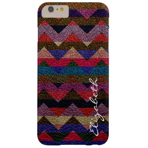 Colorful Chevron Stripes Monogram 3 Barely There iPhone 6 Plus Case
