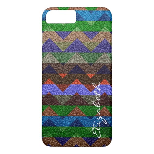 Colorful Chevron Stripes Monogram 4 iPhone 8 Plus7 Plus Case