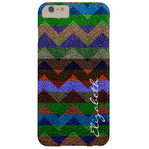 Colorful Chevron Stripes Monogram 4 Barely There iPhone 6 Plus Case