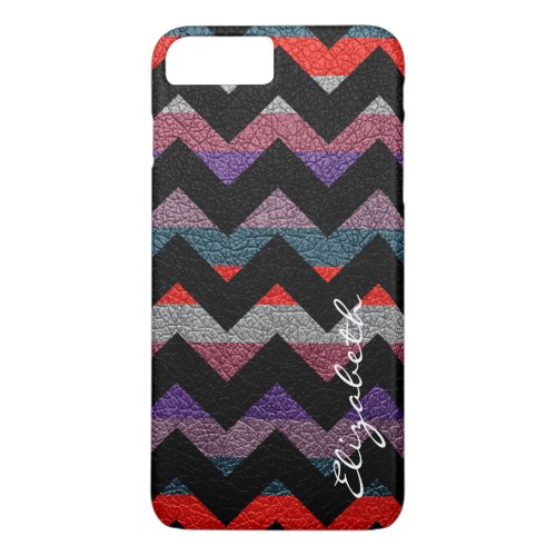 Colorful Chevron Stripes Monogram 5 iPhone 8 Plus7 Plus Case