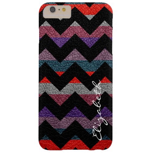Colorful Chevron Stripes Monogram 5 Barely There iPhone 6 Plus Case