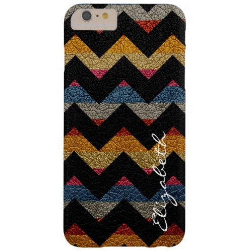 Colorful Chevron Stripes Monogram 6 Barely There iPhone 6 Plus Case