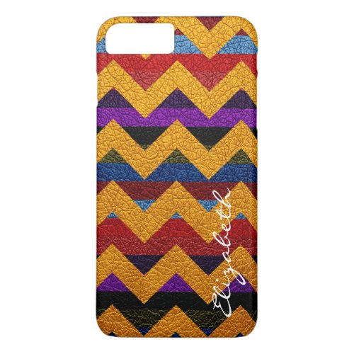 Colorful Chevron Stripes Monogram 7 iPhone 8 Plus7 Plus Case