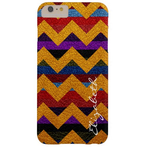 Colorful Chevron Stripes Monogram 7 Barely There iPhone 6 Plus Case