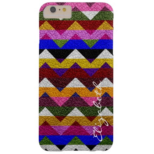 Colorful Chevron Stripes Monogram 8 Barely There iPhone 6 Plus Case