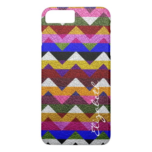 Colorful Chevron Stripes Monogram 8 iPhone 8 Plus7 Plus Case