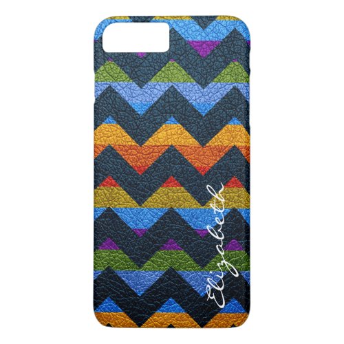 Colorful Chevron Stripes Monogram 9 iPhone 8 Plus7 Plus Case