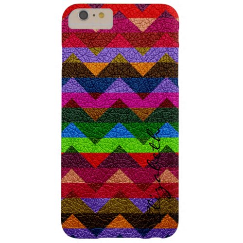 Colorful Chevron Stripes Monogram Barely There iPhone 6 Plus Case