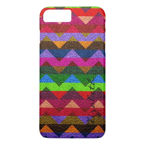 Colorful Chevron Stripes Monogram iPhone 8 Plus7 Plus Case