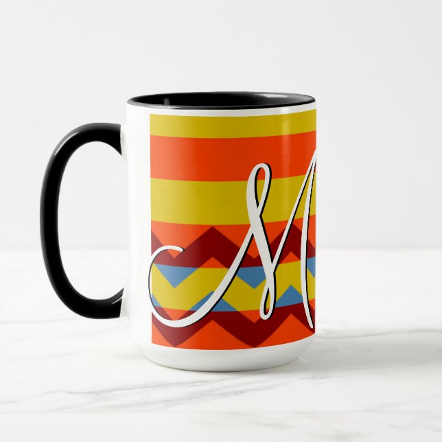 Colorful Chevron Stripes Pattern #8 Mug (Left)