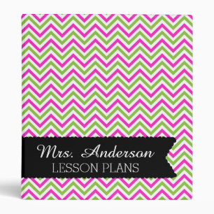 Colorful Chevron Teacher Lesson Plan Binder