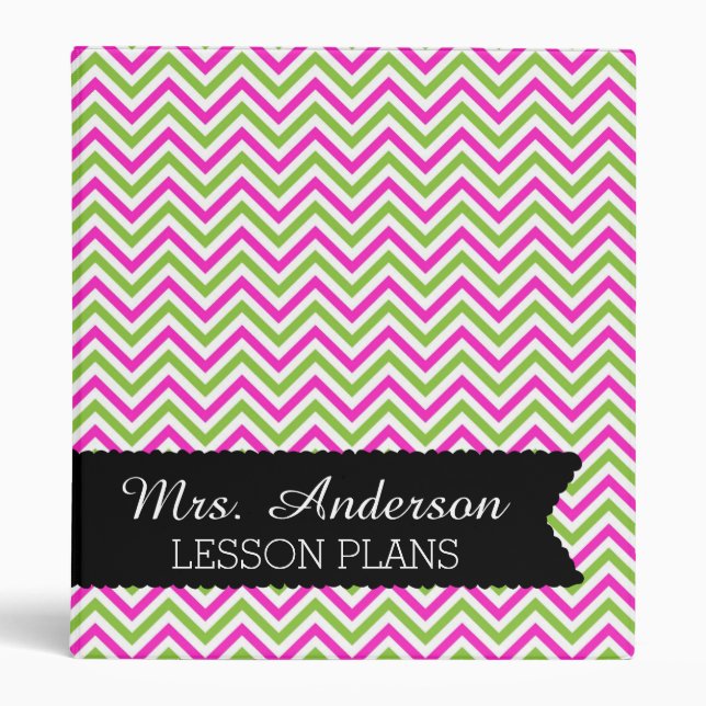 Colorful Chevron Teacher Lesson Plan Binder (Front)