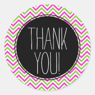 Colorful Chevron Thank You Sticker