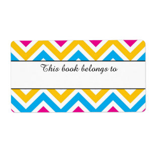 Colorful Chevron "This Book Belongs To" Labels