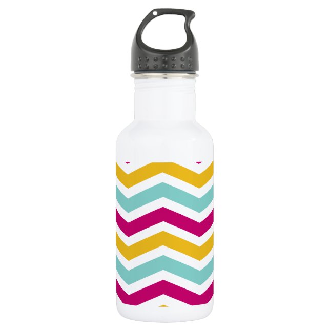 Colorful Chevron Water Bottle (Front)
