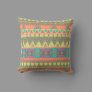 Colorful Chevron Zig Zag Tribal Aztec Ikat Pattern Throw Pillow