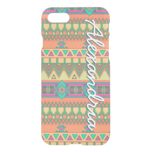 Colorful Chevron Zig Zag Tribal Aztec Pattern Girl iPhone SE87 Case