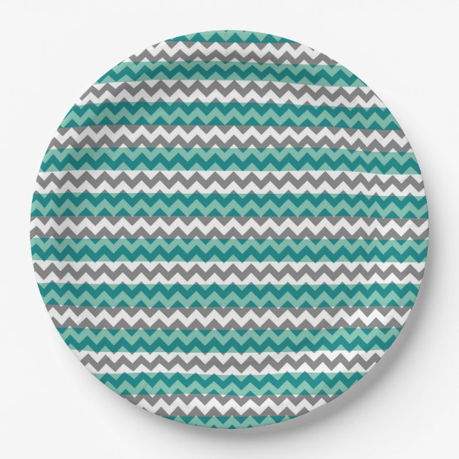 Colorful Chevron Zigzag Pattern #24 Paper Plates (Front)