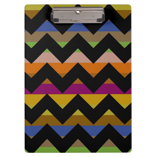 Colorful Chevron Zigzag Pattern 2 Clipboard (Front)