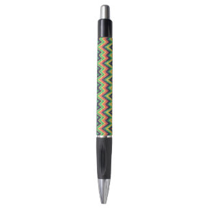 Colorful Chevron Zigzag Pattern Faux Glitter Look Pen