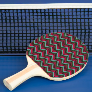 Colorful chevron zigzag pattern ping pong paddle