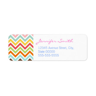 Colorful Chevron Zigzag Stripes Pattern Label