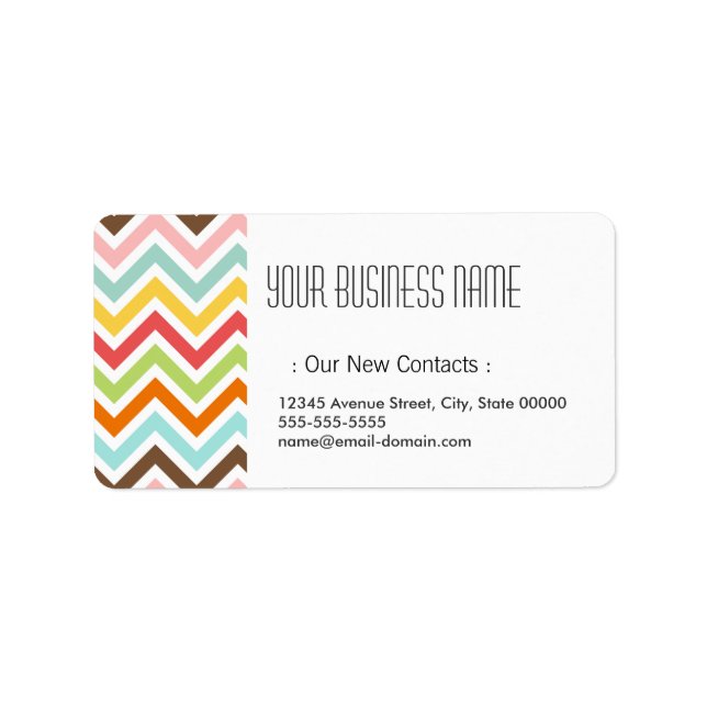 Colorful Chevron Zigzag Stripes Pattern Label (Front)