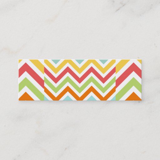 Customizable Colorful Chevron Zigzag Stripes Pattern Business Card Template