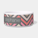 Colorful Chevrons Pink Coral Gray Custom Name<br><div class="desc">A geometric design with warm,  fall colors and an area for monograms or names. If you need to adjust the artwork or change the font,  you can click on the customize area. This will take you to the design tool where you can make many changes.</div>