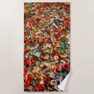 Colorful Chewed Gum Beach Towel