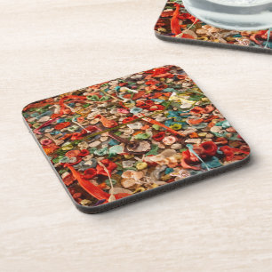 Colorful Chewed Gum Beverage Coaster