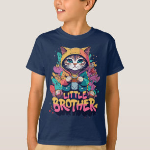 Colorful Chibi Hooded Cat Little Brother T-Shirt