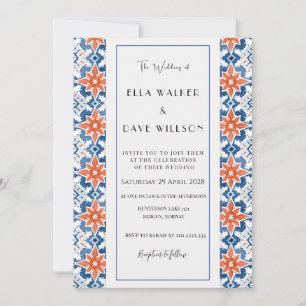 Colorful Chic Abstract Elegance Tile Wedding Invitation