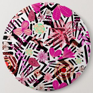 Colorful chic black white flowers pattern
