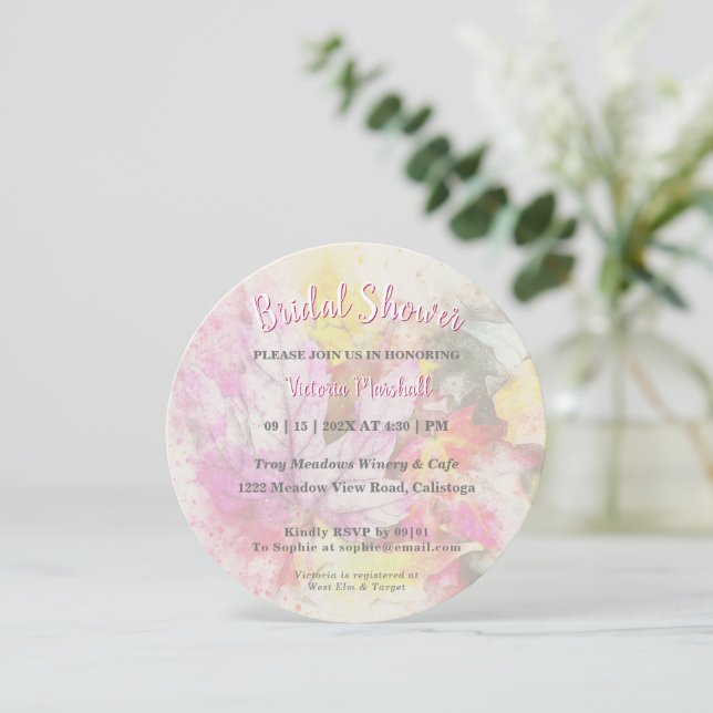 Colorful Chic Botanical Bridal Shower Invitation (Standing Front)